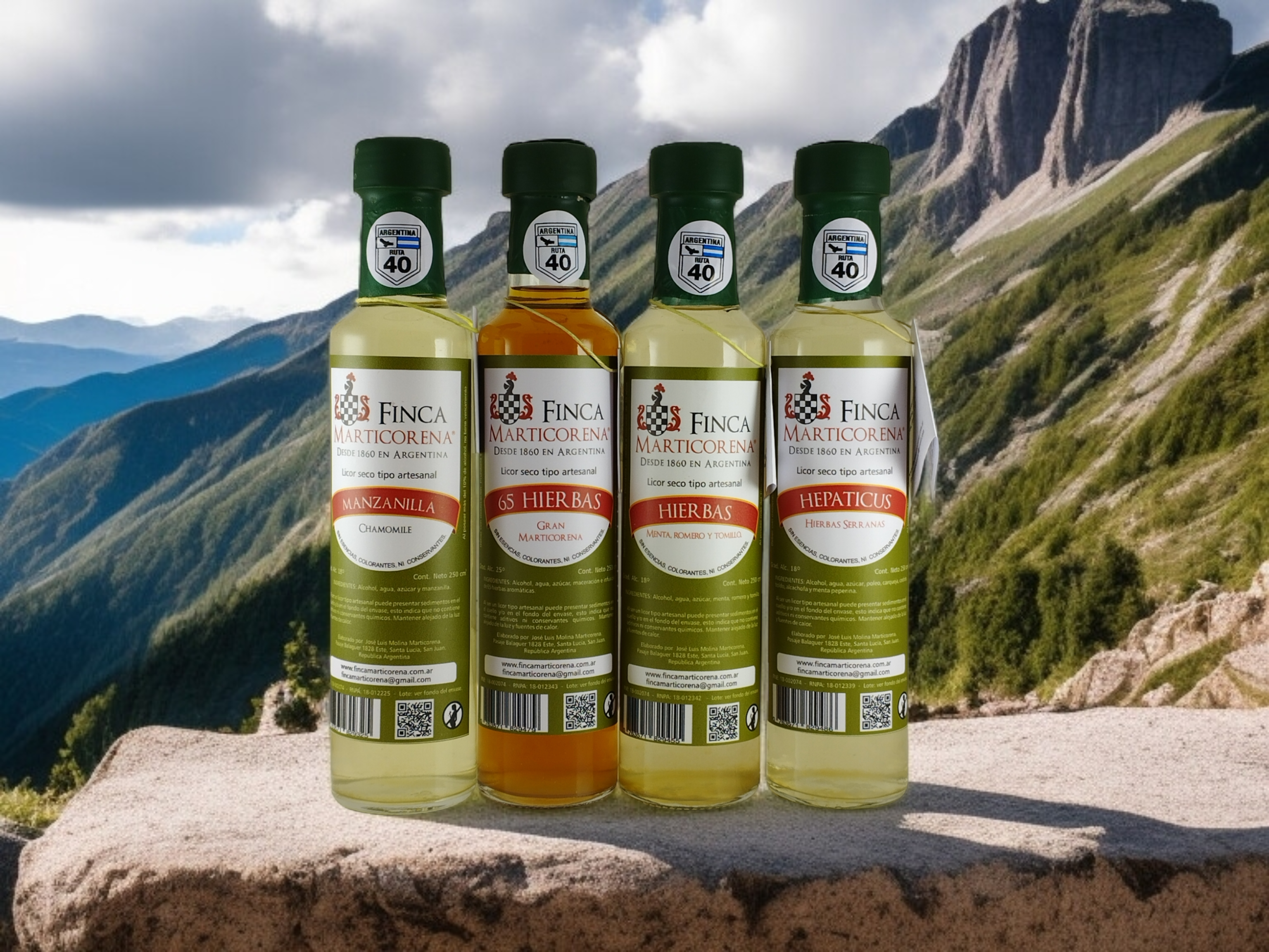 Colección de licores Finca Marticorena